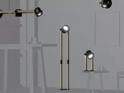 Lamp Set Low-poly 3D model
