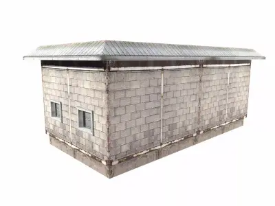 Industrial Warehouse Low-poly 3D model