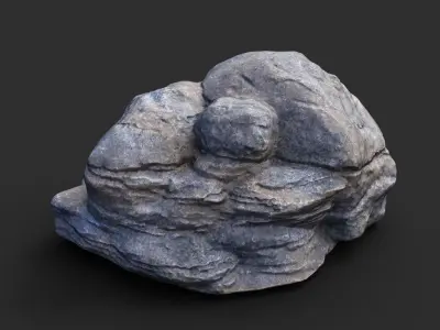 Low poly Gray Boulder Beach Rock Collection 210106 Low-poly 3D model
