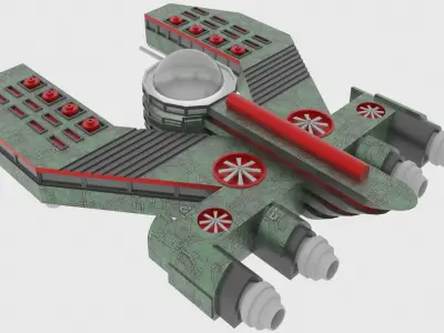 Mig-500 Spaceship  Low-poly 3D model