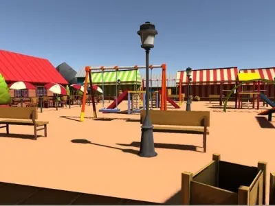 Play ground Low-poly 3D model