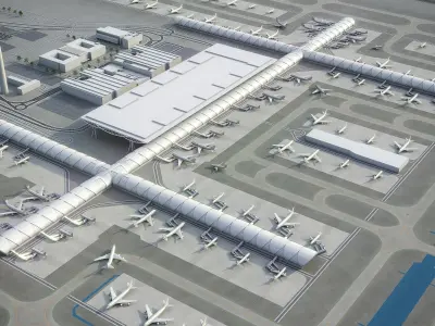 Bangkok Suvarnabhumi Airport Low-poly 3D model