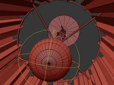 Vittoria S modern chandelier with clear glass rods 3D model