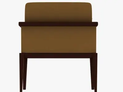 yellow chair with violet cushion 3D model