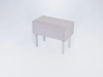 Industrial wood Floor Cabinet 3D model