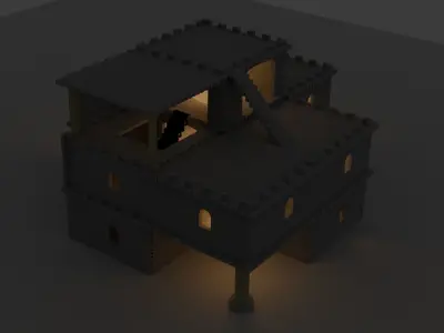 Bastion Castle Open  Free 3D model