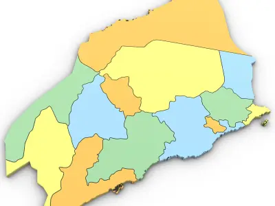 3D Political Map of Saudi Arabia 3D model