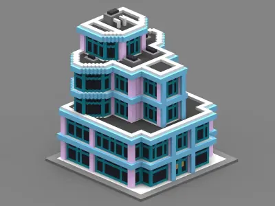 House Voxel - 21 Low-poly 3D model