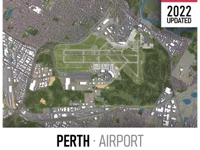 Perth Airport Low-poly 3D model