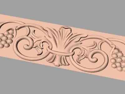 Door decorative flower 3D STL model used for CNC router E019 3D model