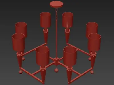 Crystorama Paxton 8 Light Polished Nickel Chandelier 3D model
