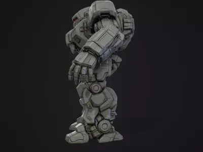Mecha Robot Low-poly 3D model order