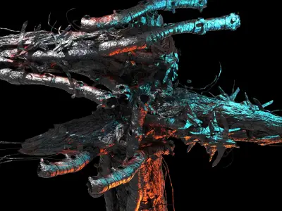 Deep Space leviathan station wreck 3D model