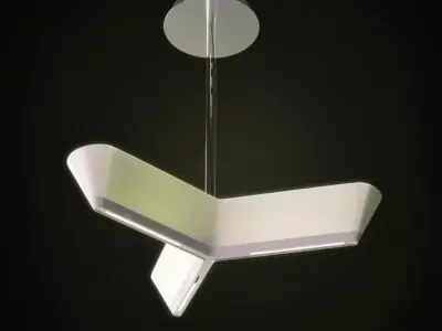 Modern White Hanging Lamp 3D model
