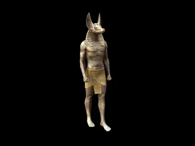 Egyptian Statue Anubis - PBR - Textured Low-poly 3D model