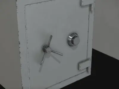 Lowpoly Safebox two safe boxes with gold coins inside Free low-poly 3D model