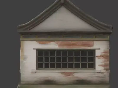 Ancient Rural Chinese House Ruined State 3D Model V01 Low-poly 3D model