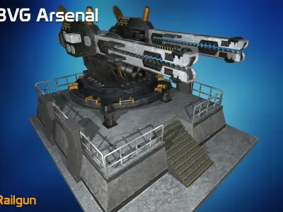 Railgun - HQ Low-poly 3D model