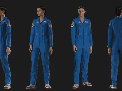 Female Astronaut Flight Suit Marvelous Designer Clo 3D project 3D model