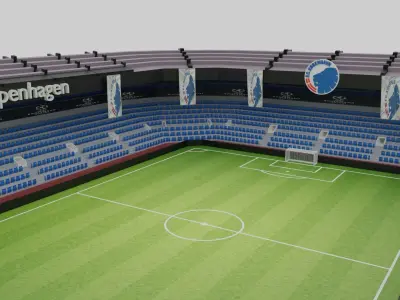 Kopenhag Football Stadium Low-poly 3D model