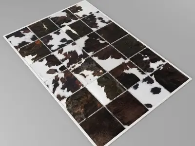 Carpet Pack 6 Rectangular Leather Carpets 3D model