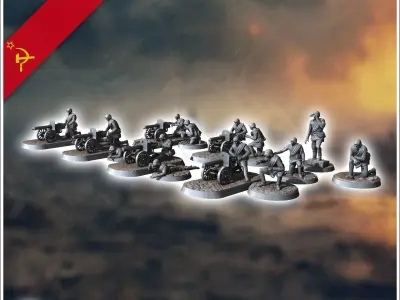 Set of 15 WW2 HMG Soviet soldiers with Maxim PM1910 9 - Soviet a 3D print model