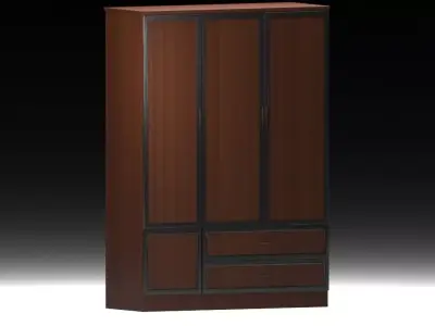 Wardrobe with doors and drawers 3D model get