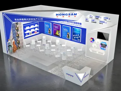 Booth Exhibition Stand Stall 10x6m Height 440cm 2 Open 3D model 3D model