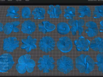 31 NEW FLOWERS RINGS RING HIGHT QUALITY JEWELERY 3D print model purchase