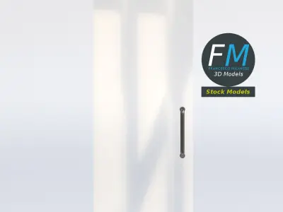 Frameless single glass door 3D model