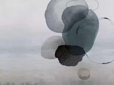 Abstract Ink Stones over Gradient Landscape  Texture