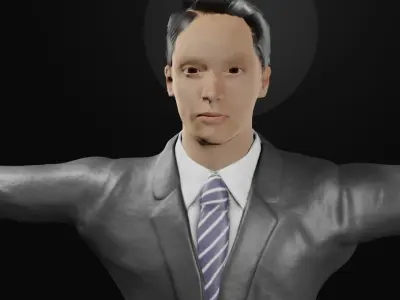 Business Man - Game Ready Rigged Character model Free low-poly 3D model