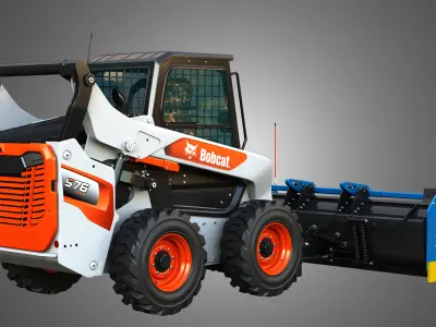 S76 Skid Steer Loader - Kage SnowFire Plow System 3D model