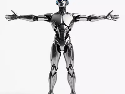 Futuristic Robot Model Pack with Armored Design Low-poly 3D model