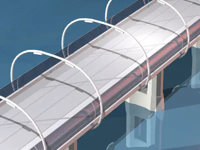 Bridge over body of water 3D model