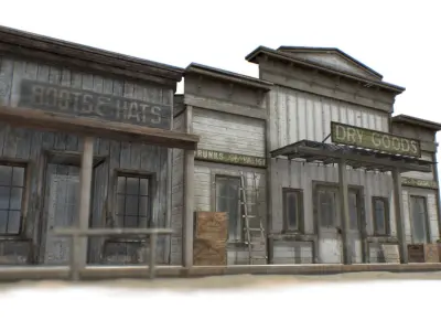 Western Buildings Collection Low-poly 3D model
