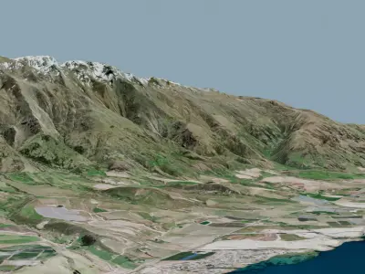 Mountains Landscape - Cardrona Valley New Zealand 3D model