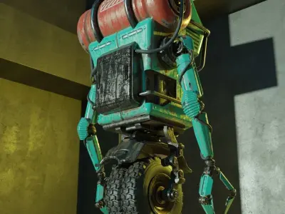 WheelRobot Low-poly 3D model