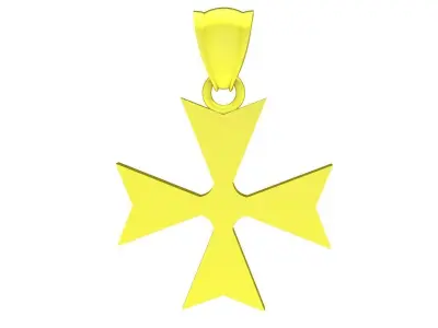 Minimalist Cross Pendant Gold Jewelry 3D Model 6799 3D print model