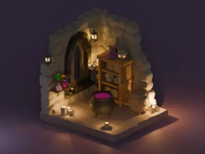 Interior Low-poly 3D model Low-poly 3D model