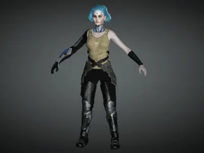 AAA Sci-Fi Female Character 01 Low-poly 3D model