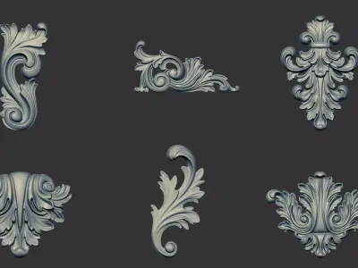 55 Ornaments Decoration Pack 3D model