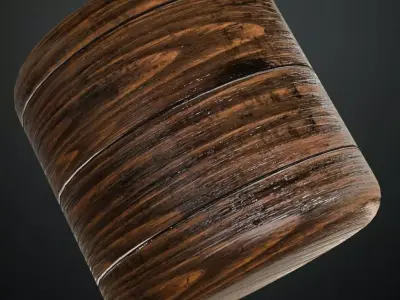 Glossy Varnished Wood Planks PBR Seamless Texture