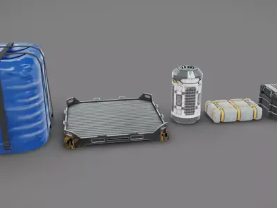 SciFi Containers Low-poly 3D model purchase