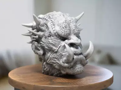 Robot demon Headphone Stand Demon headphone stand 3D print model