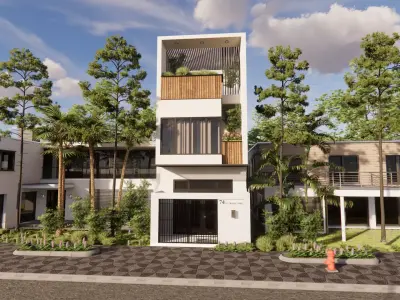 Modern Home Exterior Low-poly 3D model