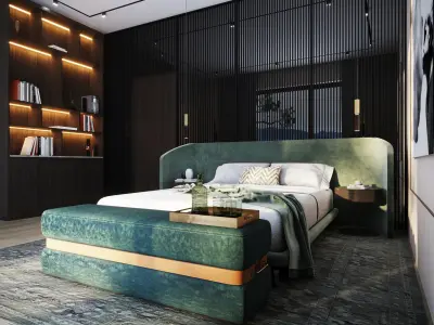 Master Bedroom Scene 3D Model  3D model