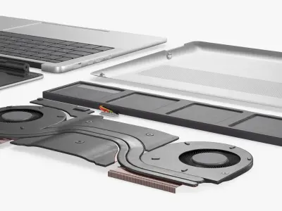  Disassembled Notebook Hardware Layout Gray 