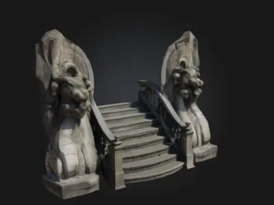 Naga Staircase Fantasy  Serpentine Elegance in Mythical  3D model