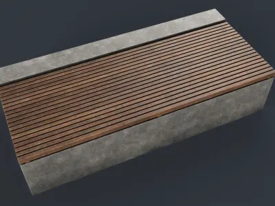 Modern Outdoor Bench 39 PBR Game Ready Low-poly 3D model